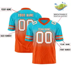 Sky Blue Orange Gradient Outdoor Flag Football Jersey 2