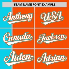 Sky Blue Orange Gradient Stripe Two-Button Softball Jersey 3