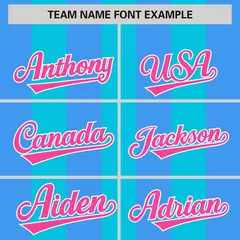 Sky Blue Powder Blue Thick Stripe Authentic Baseball Jersey 3
