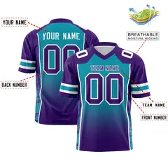 Sky Blue Purple Gradient Side Pattern Football Jersey 2