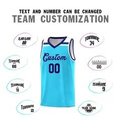 Sky Blue Purple-White Classic Basketball Jersey 3