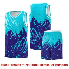 Sky Blue Royal Beast Pattern Sports Basketball Jersey 7