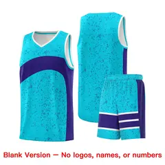 Sky Blue Royal Dot Graffiti Irregular Pattern Basketball Jersey 7