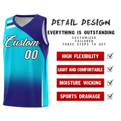 Sky Blue Royal Gradient Basketball Jersey 2
