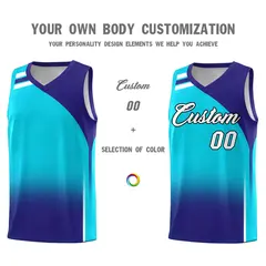 Sky Blue Royal Gradient Basketball Jersey 3