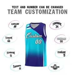 Sky Blue Royal Gradient Basketball Jersey 4
