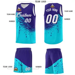 Sky Blue Royal Wing Pattern Basketball Sports Uniform Jersey 5