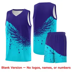 Sky Blue Royal Wing Pattern Basketball Sports Uniform Jersey 7