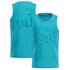 Sky Blue Sequined Trim Athletic Basketball Jersey 1