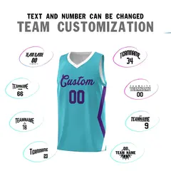 Sky Blue Side Rhombus Graffiti Pattern Basketball Jersey 4