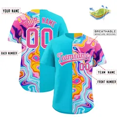 Sky Blue Split Fluid Fashion Authentic Baseball Jersey 2