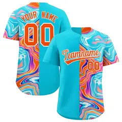 Sky Blue Split Fluid Fashion Authentic Baseball Jersey