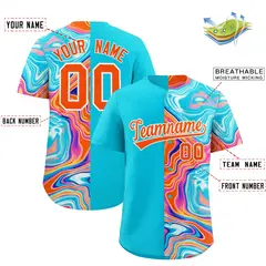 Sky Blue Split Fluid Fashion Authentic Baseball Jersey 2