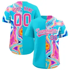 Sky Blue Split Fluid Fashion Authentic Baseball Jersey