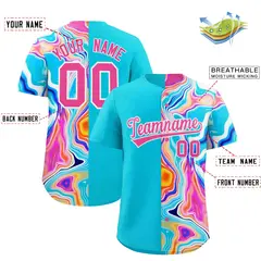 Sky Blue Split Fluid Fashion Authentic Baseball Jersey 2