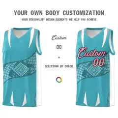 Sky Blue White Snake Scale Venomous Fang Graffiti Basketball Jersey 3