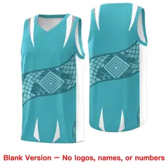 Sky Blue White Snake Scale Venomous Fang Graffiti Basketball Jersey 6