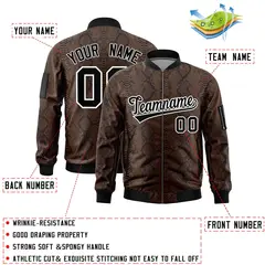 Snake Pattern Varsity Full-Zip Letterman Bomber Jacket 2