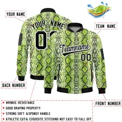 Snake Pattern Varsity Full-Zip Letterman Bomber Jacket 2