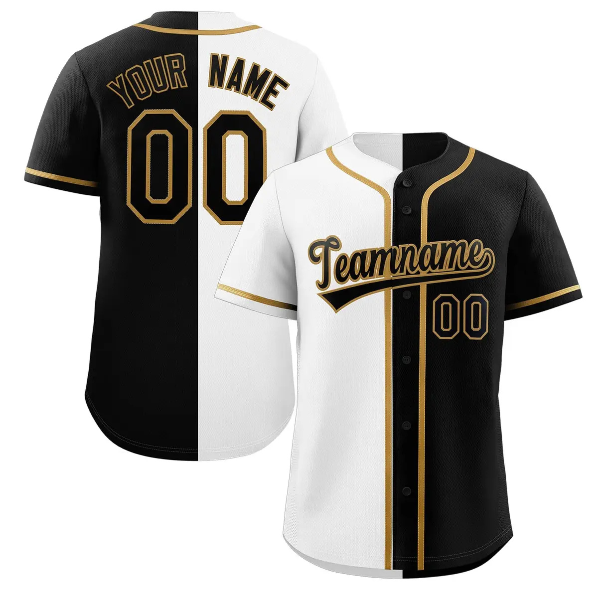 Split Button-Down Baseball Jersey
