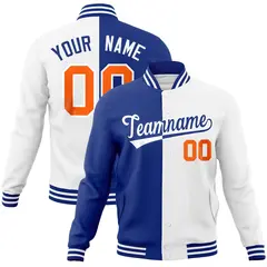 Split Fashion Varsity Baseball Jacket for Men Women Youth