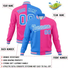 Split Varsity Baseball Jacket with Stitched Name Number 12