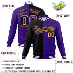 Split Varsity Baseball Jacket with Stitched Name Number 42