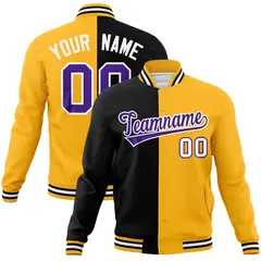 Split Varsity Baseball Jacket with Stitched Name Number 46