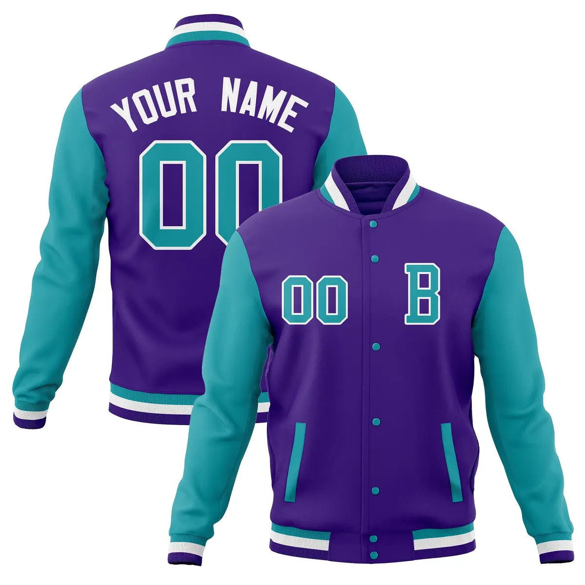 Stitched Full-Snap Varsity Letterman Baseball Jacket Coat
