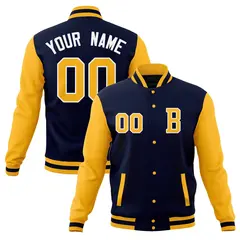 Stitched Full-Snap Varsity Letterman Baseball Jacket Coat 17
