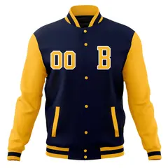 Stitched Full-Snap Varsity Letterman Baseball Jacket Coat 21
