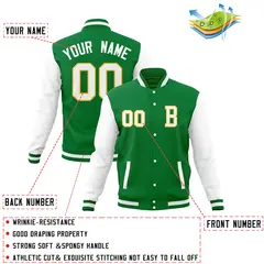 Stitched Full-Snap Varsity Letterman Baseball Jacket Coat 28