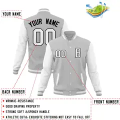 Stitched Full-Snap Varsity Letterman Baseball Jacket Coat 36