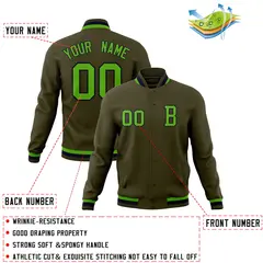 Stitched Full-Snap Varsity Letterman Baseball Jacket Coat 44