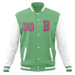 Stitched Full-Snap Varsity Letterman Baseball Jacket Coat 53