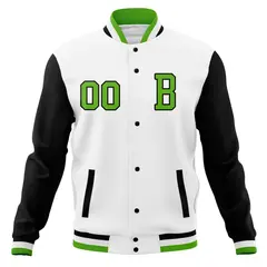 Stitched Full-Snap Varsity Letterman Baseball Jacket Coat 77