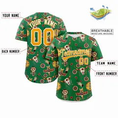 Teal 3D Graffiti Pattern Baseball Jersey 2
