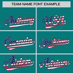 Teal American Flag Design Baseball Jersey 3