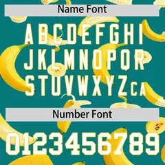Teal Banana Graffiti Pattern Fashion Baseball Jersey 3