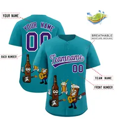 Teal Beer Day Parties Baseball Jersey 2