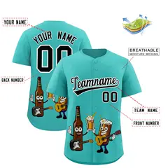 Teal Beer Day Parties Baseball Jersey 2