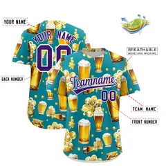 Teal Beer Day Parties Baseball Jersey 2