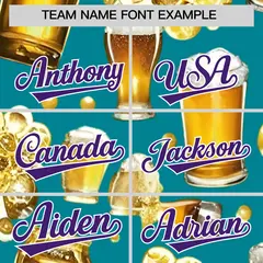 Teal Beer Day Parties Baseball Jersey 3