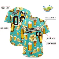 Teal Beer Day Parties Baseball Jersey 2