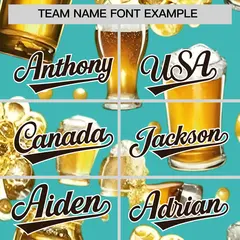 Teal Beer Day Parties Baseball Jersey 3