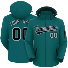 Teal Black-Gray Classic Waterproof Jacket