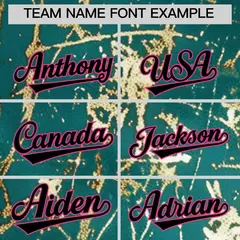 Teal Black Metallic Gold Splatter Baseball Jersey 4