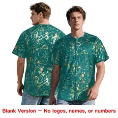 Teal Black Metallic Gold Splatter Baseball Jersey 7