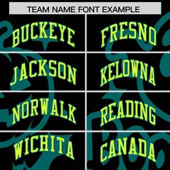 Teal Black Neon Green Halloween Bats Pumpkins Ghost Letterman Jacket 3