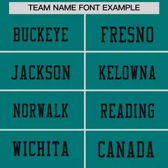 Teal Black Sequin Lettering Breathable Football Jersey 3